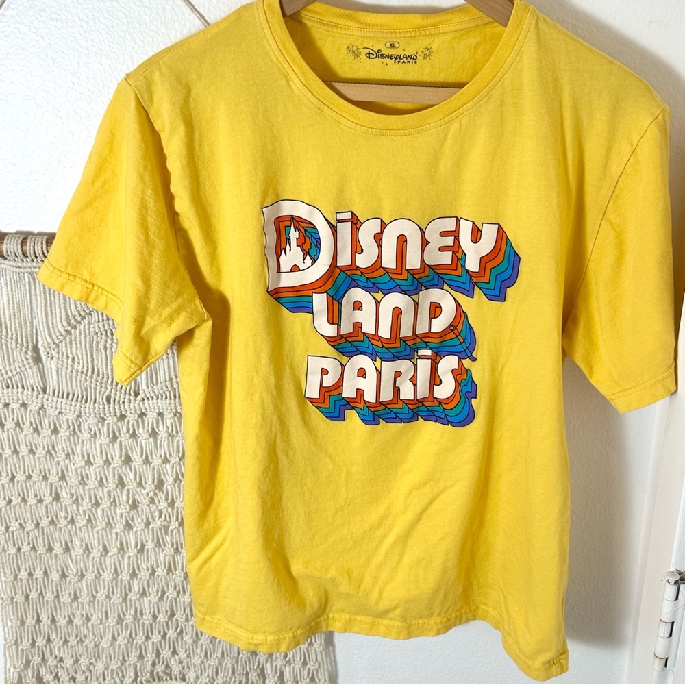 Disneyland Paris Disney Resort Parks Mickey Mouse Retro Yellow T-Shirt XL